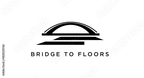 Elegant minimalistic logo representing Bridge to Floors with symbolic bridge design conveying