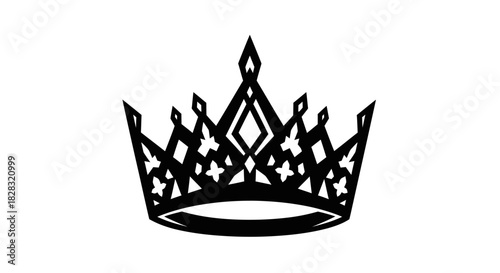 Elegant black crown with intricate details showcasing royalty and authority
