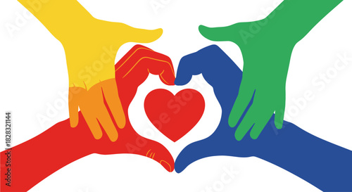Diversity and Inclusion: Hands Forming a Heart Symbol for Unity and Love