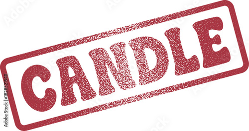 Red Candle Rubber Stamp Effect Graphic Symbol for Themed Visual Content