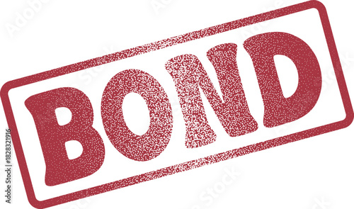 Authentic red BOND stamp imprint signifying strong connection and lasting agreement