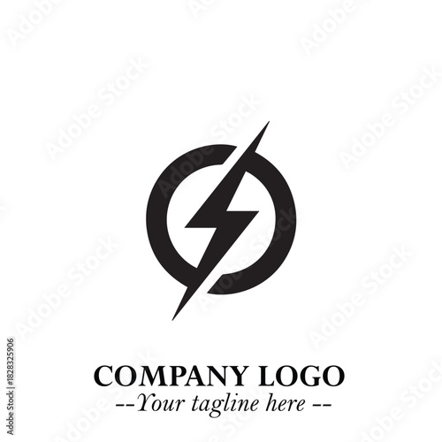 Sleek Electrical Logo Symbol on a Clean White Background for Modern Branding Design Elements Art