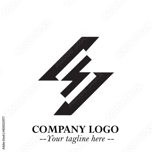 Sleek Electrical Logo Symbol on a Clean White Background for Modern Branding Design Elements Art