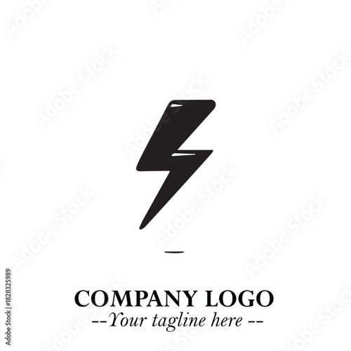 Sleek Electrical Logo Symbol on a Clean White Background for Modern Branding Design Elements Art