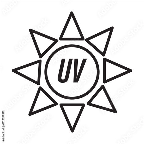 UV protection icon outline vector