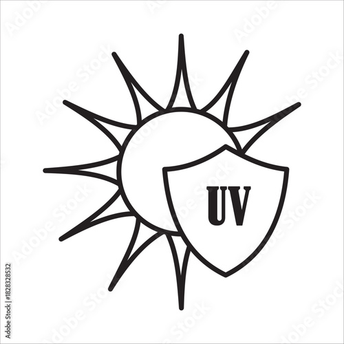 UV protection icon outline vector