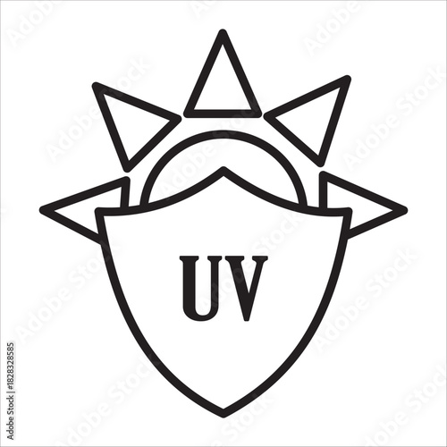 UV protection icon outline vector