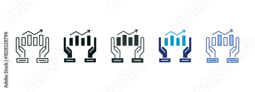 Analytics Icon Set Consisting of Multiple Styles Vector Illustration