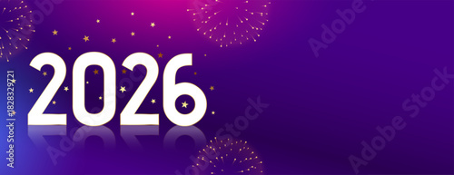 2026 lettering new year party theme wallpaper with text space