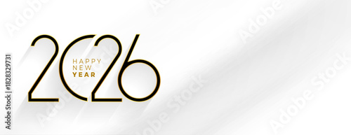 creative 2026 new year eve white banner design