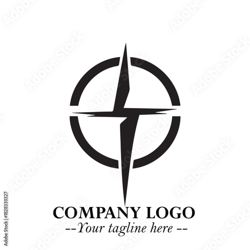 Sleek Electrical Logo Symbol on a Clean White Background for Modern Branding Design Elements Art
