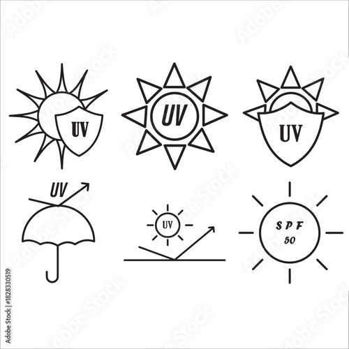 UV protection icon outline vector