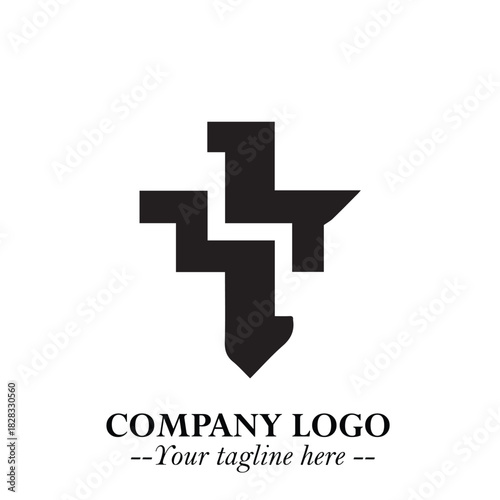 Sleek Electrical Logo Symbol on a Clean White Background for Modern Branding Design Elements Art
