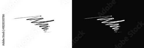 Brush strokes , abstract grunge texture . Artistic design element, paint smear, ink splatter, creative graphic element. Vector illustration. isolated on white and black background. EPS 10.