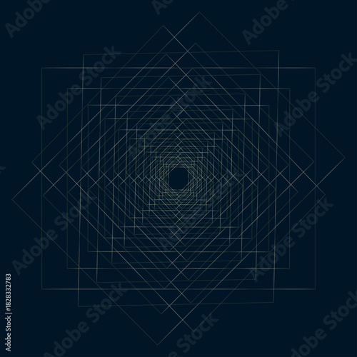 Geometric Linear Square Tunnel Pattern