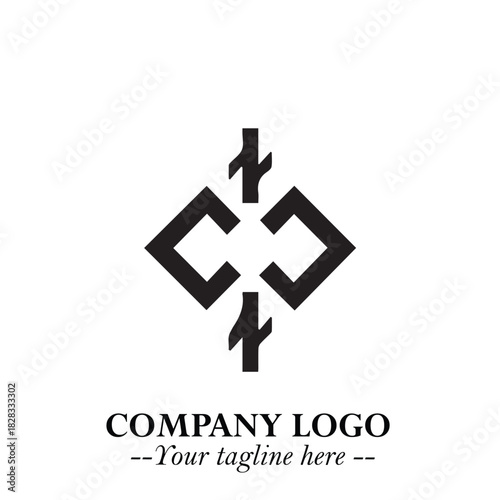 Sleek Electrical Logo Symbol on a Clean White Background for Modern Branding Design Elements Art