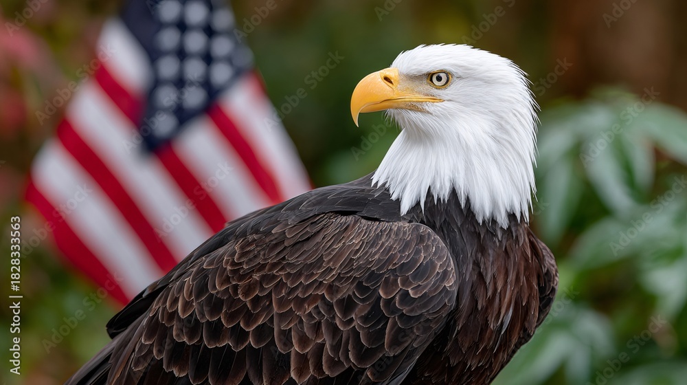 Naklejka premium Bald eagle representing USA patriotism and freedom