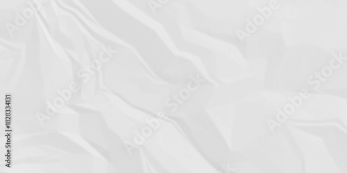 White paper wrinkled texture for background space. Rough white paper. Paper texture, recycled creased paper background.	