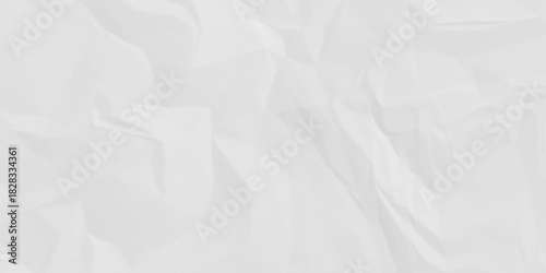 White paper wrinkled texture for background space. Rough white paper. Paper texture, recycled creased paper background.	