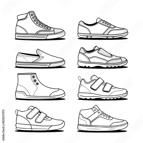 set of shoes vector