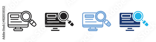 Search engine icon set multiple style collection