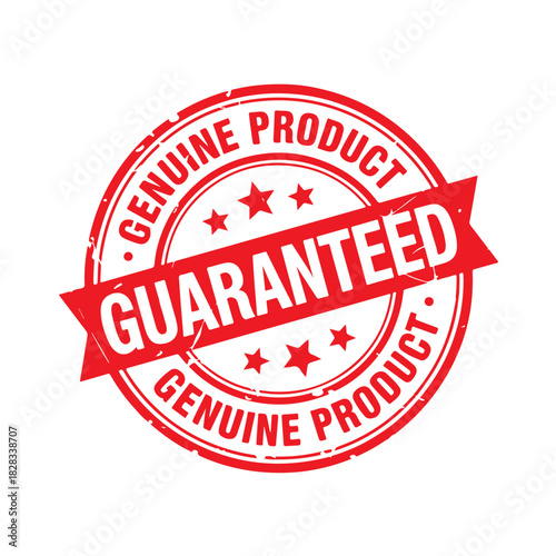 Genuine Product Guaranteed Stamp. Stamp Design Isolated on White Background. Grunge Stamp Vector Illustration.