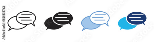 Chat icon set multiple style collection