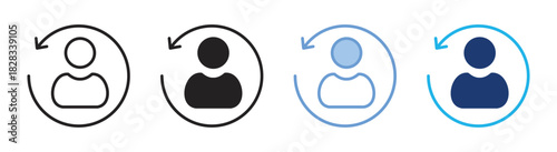 Visitor icon set multiple style collection