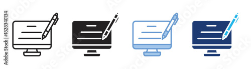 Writing icon set multiple style collection