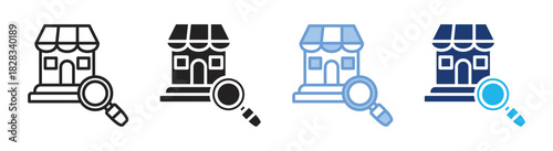 Magnifying glass icon set multiple style collection