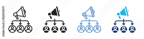 Marketing automation icon set multiple style collection