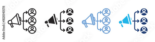 Marketing automation icon set multiple style collection