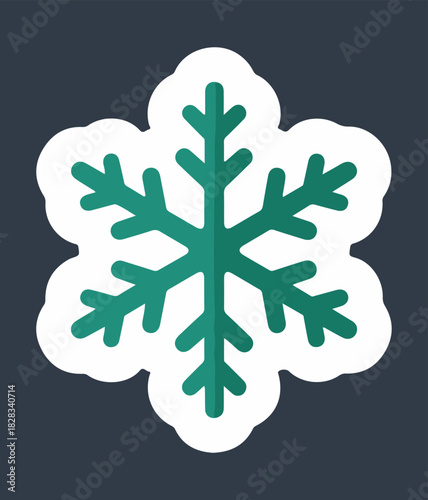 Green Snowflake Icon A Vector Christmas Design