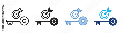 Key icon set multiple style collection