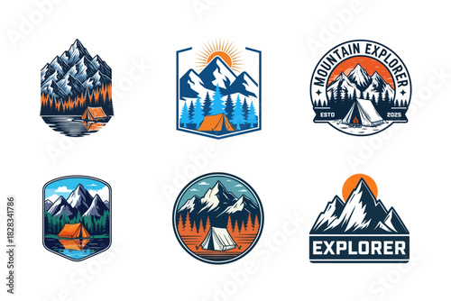mountain explorer camp logo designs
