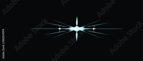 described presents a captivating graphic design characterized by a symmetrical arrangement of fine, light blue lines radiating from a bright white center. 