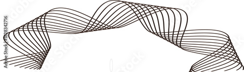  shape characterized by multiple parallel curved lines that create a visually intriguing design. The symmetrical arrangement of these lines, arched and mirrored 