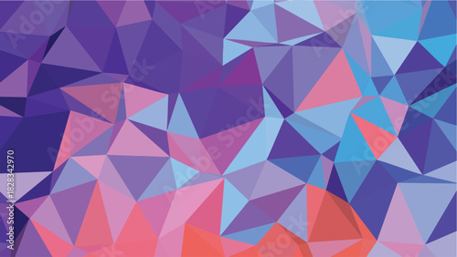 Geometric background abstract triangle pattern in purple pink and blue colors
