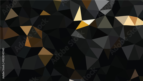 Geometric Background with Black Gold Triangle Pattern and Abstract Design
