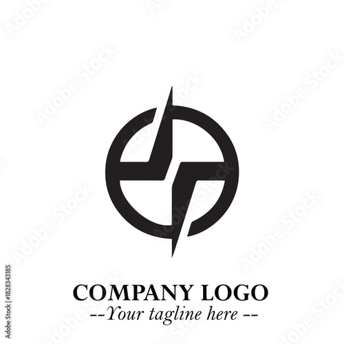 Sleek Electrical Logo Symbol on a Clean White Background for Modern Branding Design Elements Art