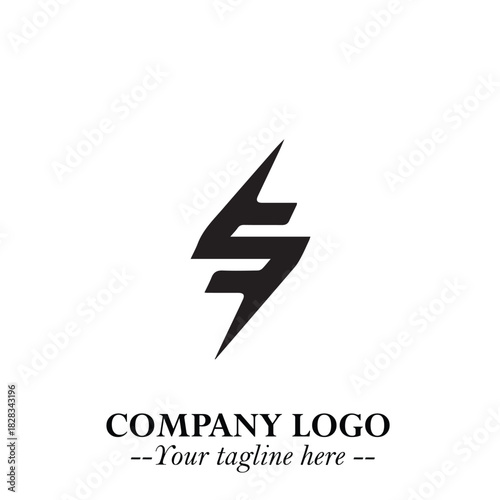 Sleek Electrical Logo Symbol on a Clean White Background for Modern Branding Design Elements Art