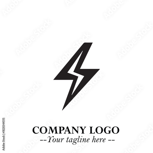 Sleek Electrical Logo Symbol on a Clean White Background for Modern Branding Design Elements Art