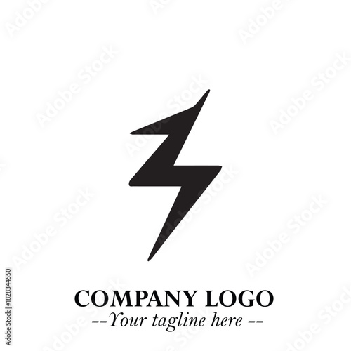 Sleek Electrical Logo Symbol on a Clean White Background for Modern Branding Design Elements Art