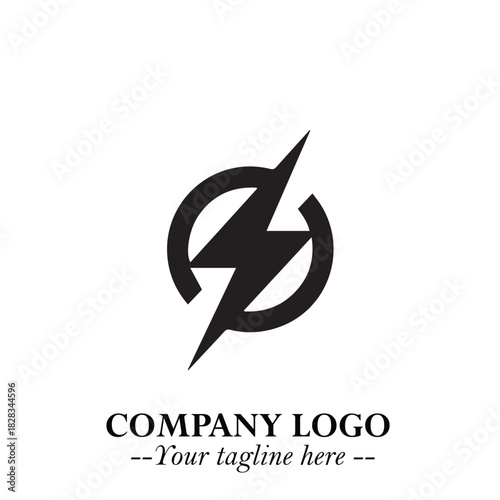 Sleek Electrical Logo Symbol on a Clean White Background for Modern Branding Design Elements Art