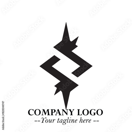Sleek Electrical Logo Symbol on a Clean White Background for Modern Branding Design Elements Art