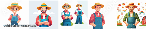 vector image man wearing a farm costume on a white background