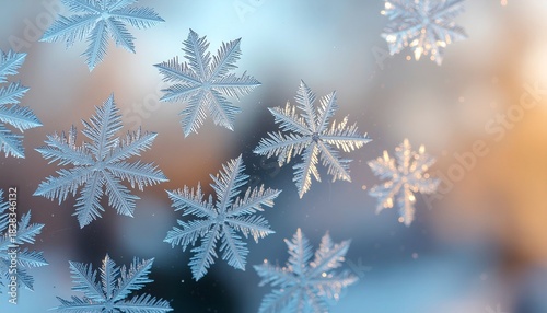 Frozen Window Frost Pattern – Winter Background