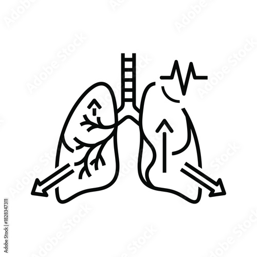 Breathe Easy with this Lung Health Illustration for Medical Awareness and Respiratory Wellness Campaigns, Perfect for Healthcare Marketing Materials