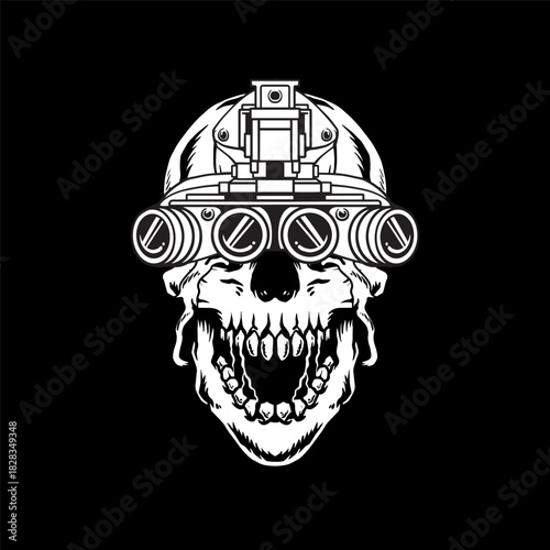 Tactical skull with night vision helmet 