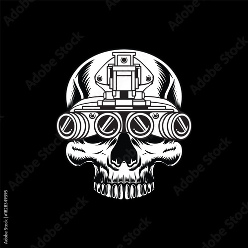 Tactical skull with night vision helmet 